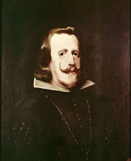 Velazquez Gallery: Portrait of Philip IV (1605-1665), king of Spain born in Valladolid, oil painting by Velazquez