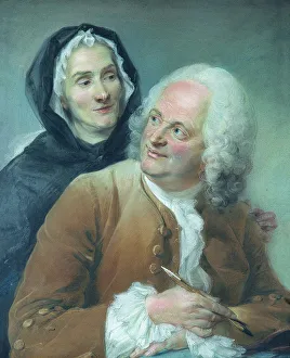 Portrait of Philippe Cayeux (1688-1768) with his wife