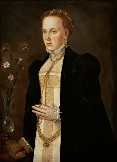 Ferdinand Ii Collection: Portrait of Philippine Welser (1527-1580), ca 1557