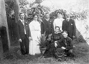 1910 Prints: Portrait photograph of William Manderville Ellis L'Estrange (left) and other family members