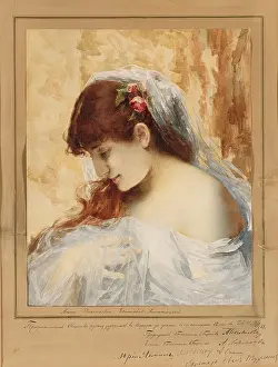 Portrait of the Pianist Anna Yesipova (1851-1914). Creator: Harlamov (Harlamoff), Alexei Alexeyevich (1840-1922)