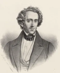 Marie Alexandre Menut 1812 1883 Prints: Portrait of the pianist and composer Felix Mendelssohn Bartholdy (1809-1847)