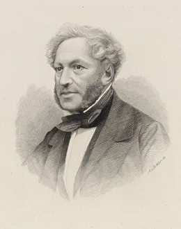 Portrait of pianist and composer Ignaz Moscheles (1794-1870), c. 1850. Creator: Weger