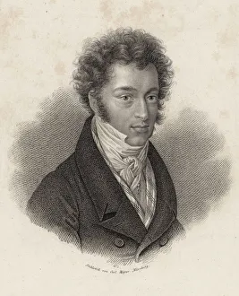 Portrait of pianist and composer Ignaz Moscheles (1794-1870), c. 1830. Creator: Mayer