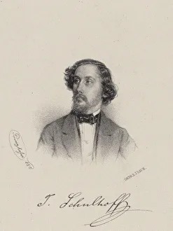 Portrait of the pianist and composer Julius Schulhoff (1825-1898), 1850. Creator: Prinzhofer