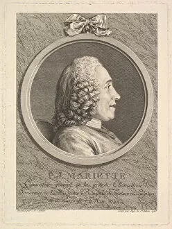 Augustin Of Saint Aubin Gallery: Portrait of Pierre-Jean Mariette, 1765. Creator: Augustin de Saint-Aubin