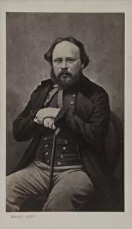 Albumin Photo Gallery: Portrait of Pierre-Joseph Proudhon (1809-1865), ca 1860