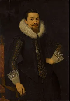 Mesdach Salomon Prints: Portrait of Pieter Boudaen Courten (1594-1668), 1619. Creator: Salomon Mesdach