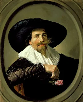 Roses Prints: Portrait of Pieter Tjarck, between c1635 and c1638. Creator: Frans Hals