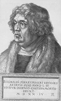 Bilibald Pirckheimer Gallery: Portrait of Pirkheimer, 1524, (1906). Artist: Albrecht Durer