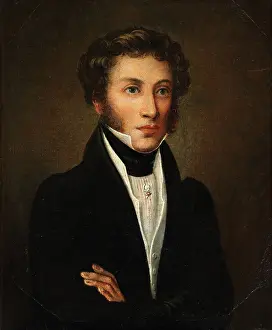Pushkin Prints: Portrait of the poet Alexander Sergeyevich Pushkin (1799-1837), c1845. Creator: Anonymous