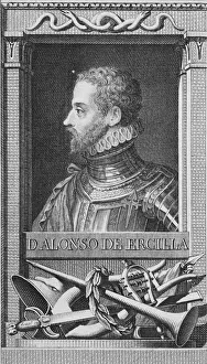Portrait of the Poet Alonso de Ercilla y Zuniga (1533-1594). Creator: Tejada, Juan Moreno de Portrait of the Poet Alonso de Ercilla y Zuniga (1533-1594). Creator: Tejada, Juan Moreno de
