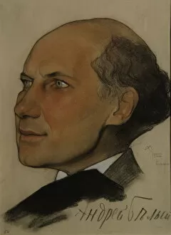 Portrait of the Poet Andrei Bely (1880-1934), 1922. Artist: Andreev, Nikolai Andreevich (1873-1932)