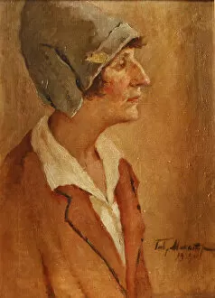 Portrait of the Poet Anna Akhmatova (1889-1966), 1929. Artist: Makaturin, Gavriil Petrovich (1892-1945)