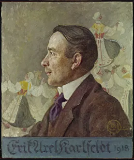 Carl 1853 1919 Gallery: Portrait of the poet Erik Axel Karlfeldt (1864-1931), 1918