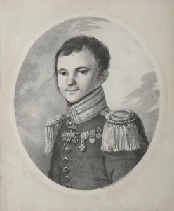 1821 Prints: Portrait of the poet Fyodor Nikolayevich Glinka (1786-1880), 1821