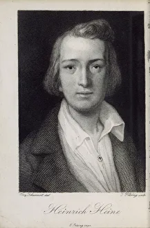 Heine Prints: Portrait of the poet Heinrich Heine (1797-1856), 1850. Artist: Felsing, Jacob (1802-1883)