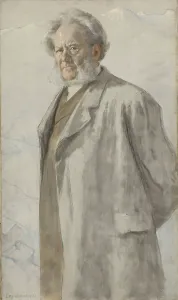 Erik Werenskiold Prints: Portrait of the Poet Henrik Ibsen, 1895. Creator: Erik Werenskiold