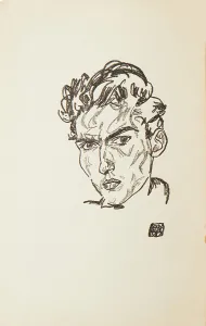 Schiele Prints: Portrait of the poet Hugo Sonnenschein (1889-1953)