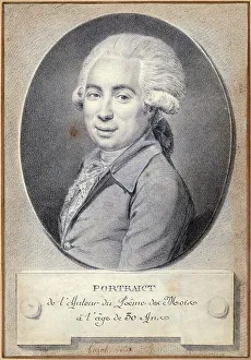 Pencil On Paper Prints: Portrait of the poet Jean-Antoine Roucher (1745-1794). Creator: Pujos, André (1738-1788)