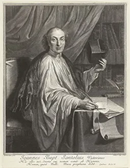 Edelinck Prints: Portrait of the Poet Jean-Baptiste de Santeul (1630-1697)