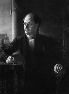 Johan Ludvig Runeberg Prints: Portrait of the Poet Johan Ludvig Runeberg (1804-1877). Artist: Anonymous