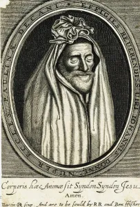 Portrait of the poet John Donne (1572-1631), frontispiece to Deaths duell, 1633