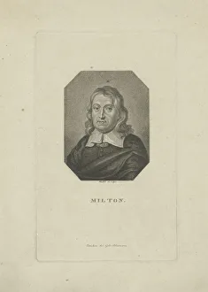 1832 Prints: Portrait of the poet John Milton (1608-1674)