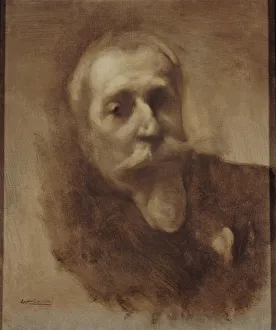 Carriere Prints: Portrait of the poet, journalist, and novelist Anatole France (1844-1924), c. 1900