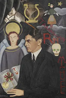 Kahlo Prints: Portrait of the poet Miguel N. Lira (1905-1961), 1927. Creator: Kahlo, Frida (1907-1954)