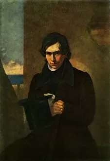Brullov Gallery: Portrait of the Poet Nestor Vasilyevich Kukolnik, 1836, (1965). Creator: Karl Briullov