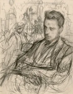 Pencil On Paper Prints: Portrait of the poet Rainer Maria Rilke (1875-1926), ca 1922-1924