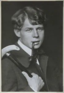 State Central Literary Museum Prints: Portrait of the Poet Sergei Yesenin (1895-1925), 1919. Artist: Anonymous