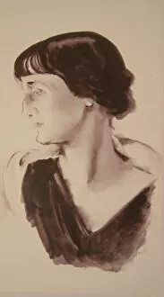 Portrait of the Poetess Anna Akhmatova (1889-1966), 1928. Artist: Tyrsa, Nikolai Andreyevich (1887-1942)