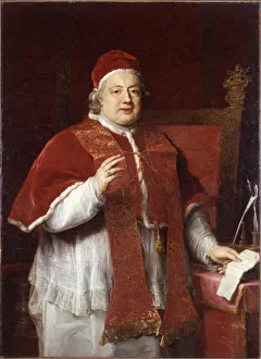 Pompeo Girolamo 1708 1787 Prints: Portrait of the Pope Clement XIII (1693-1769)