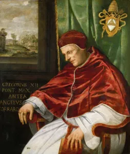 Muziano Prints: Portrait of the Pope Gregory XII. Creator: Muziano, Girolamo (1528-1592)