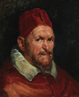 Schjerfbeck Helene Prints: Portrait of Pope Innocent X, copy after Velázquez, 1892. Creator: Helene Schjerfbeck