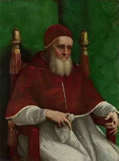 Pope Prints: Portrait of Pope Julius II, 1511. Artist: Raphael (1483-1520)