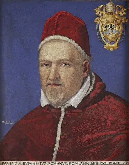 Portrait of Pope Paul V (1552-1621), 1621. Creator: Provenzale; Marcello (1575-1639)