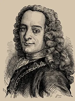 Voltaire Prints: Portrait of Portrat von Francois Marie Arouet de Voltaire (1694-1778), 1889