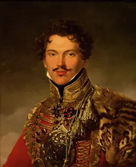 Neoclassical Prints: Portrait of P.P. Lachinov, 1821. Creator: Henri-Francois Riesener