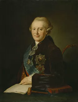 Images Dated 14th June 2013: Portrait of Prince Alexander Alexeyevich Vyazemsky (1727-1793), 1780s. Artist: Miropolsky