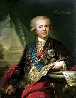 Chancellor Prints: Portrait of Prince Bezborodko A.A. 1794. Creator: Johann Baptist Lampi I