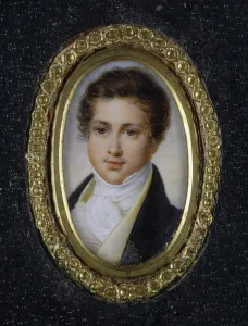 Gouache On Horn Prints: Portrait of Prince Grigory Petrovich Volkonsky (1776-1852), 1820s. Artist: Anonymous