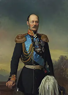 Plumed Prints: Portrait of Prince M.D. Gorchakov, 1871. Creator: Georg von Bothmann