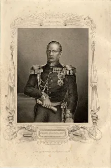 Portrait of Prince Mikhail Dmitrievich Gorchakov (1795-1861), 1856. Artist: Pound, Daniel J. (1810-1861?)