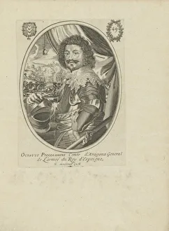 Portrait of Prince Octavio Piccolomini (1599-1656), Duke of Amalfi, c. 1650. Creator: Moncornet