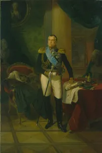 Volkonsky Prints: Portrait of Prince Pyotr Volkonsky (1776-1852), c. 1850. Artist: Anonymous