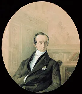 Portrait of Prince Vladimir Fyodorovich Odoyevsky (1803-1869), End 1840s. Creator: Petzold