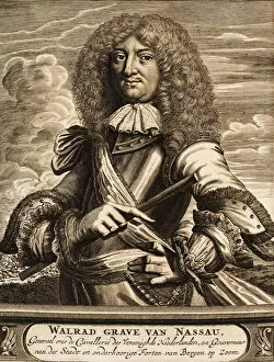 Bibliotheek Van Het Vredespaleis Collection: Portrait of Prince Walrad of Nassau-Usingen (1635-1702) (From: Schauplatz des Krieges), 1675